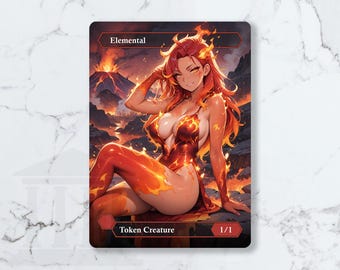 Elemental (1/1) Red Token | Custom Waifu Fanart Card (LUX)