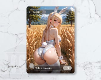Rabbit (1/1) White Token | Custom Waifu Fanart Card (LUX)