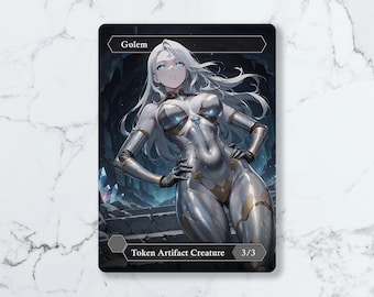 Golem (3/3) Token | Custom Waifu Fanart Card (LUX)