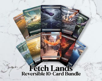 Reversible Waifu Fetch Lands Bundle (10-Pack) | Custom Fanart Proxy Cards