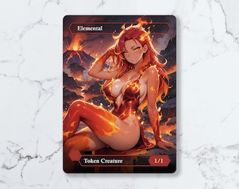 Elemental (1/1) Red Token | Custom Waifu Fanart Card (LUX)