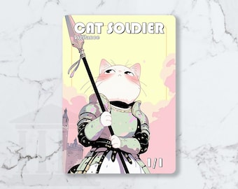 Cat Soldier (1/1, Vigilance) White Token | Custom Fanart Card