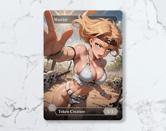 Warrior (1/1) White Token | Custom Waifu Fanart Card (LUX)