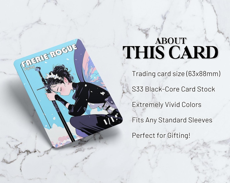 Faerie Rogue (1/1, Flying) Black Token | Custom Fanart Card - Etsy UK