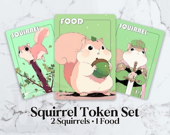 Squirrel Token Set (Squirrel + Food) | Custom Fanart Cards