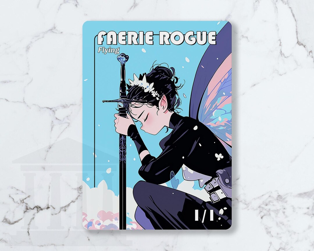 Faerie Rogue (1/1, Flying) Black Token | Custom Fanart Card - Etsy UK