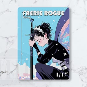 Faerie Rogue-token (zwart, vliegend) | Proxykaart