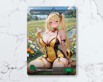 Insect (1/1) Green Token | Custom Waifu Fanart Card (LUX)