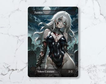 Zomie (2/2) Black Token | Custom Waifu Fanart Card (LUX)