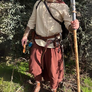 Men's Linen Blend Viking Pants: Medieval Pirate LARP Costume, Renaissance Faire Outfit image 1