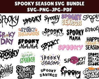 Spooky Season SVG-bundel: Halloween Cricut Cut-bestanden (digitale download)