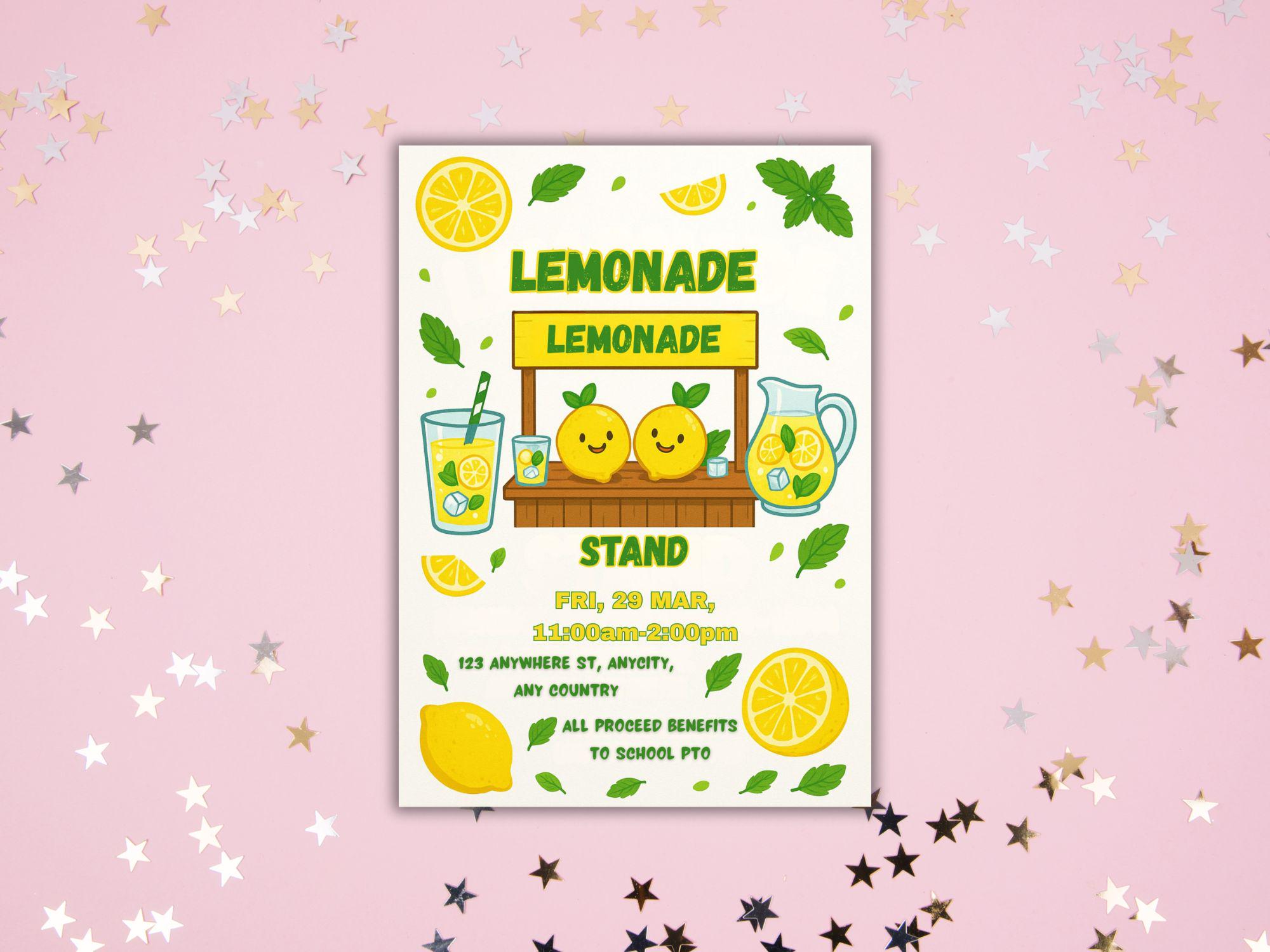 Lemonade Stand Signage Template: Printable Summer Flyer (canva Template ...