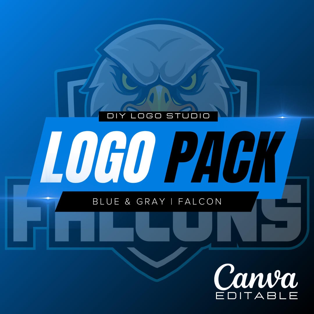 DIY Falcons Logo Pack for Esports/gamer/team: Blue, Gray & Black Modern ...