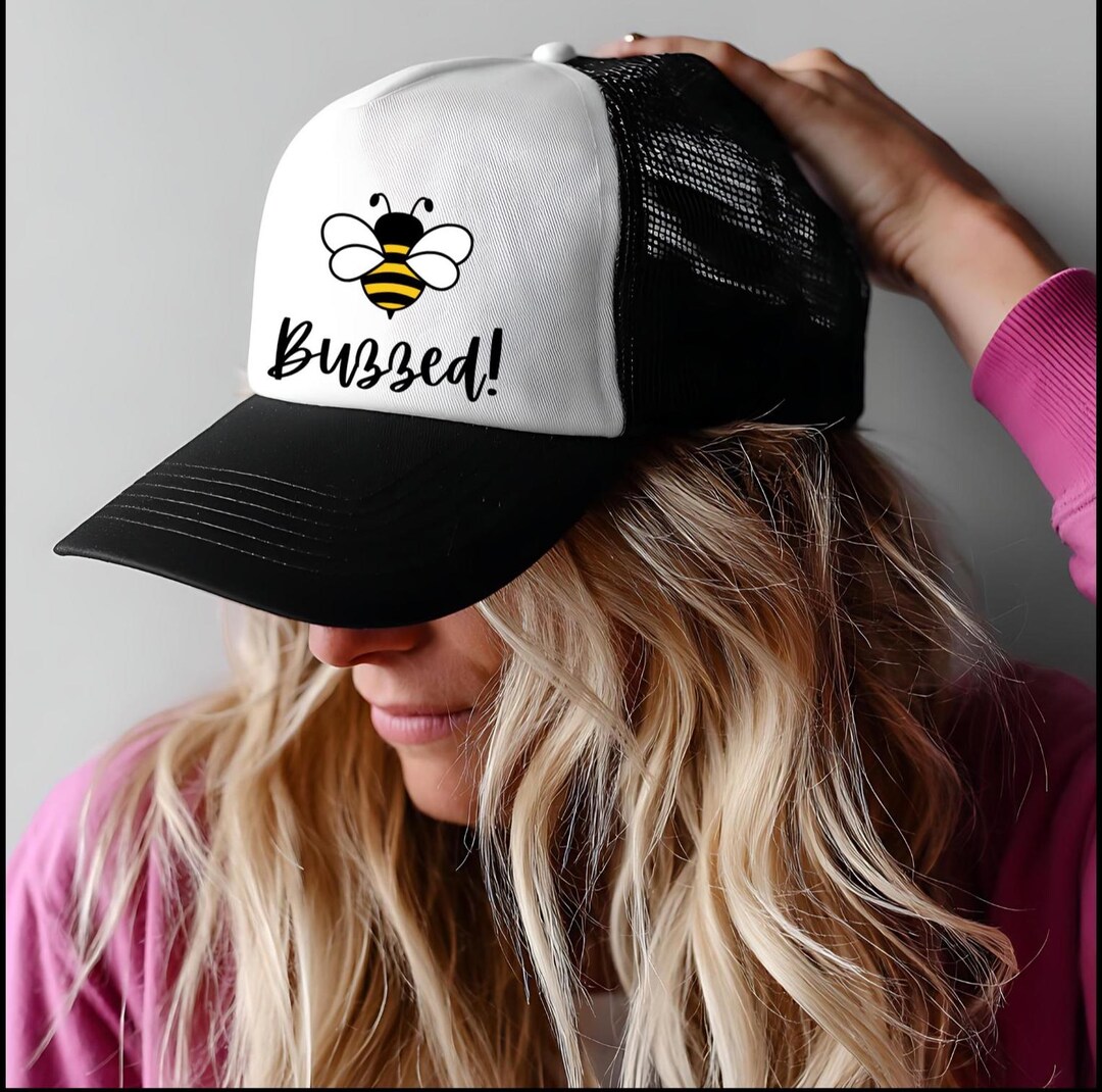 Bee Trucker Cap: Buzzed Design, Summer Headwear - Etsy