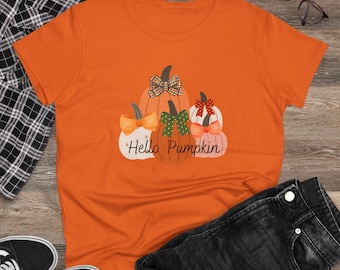 Hello Pumpkin Fall T-Shirt – Women's Halloween Tee