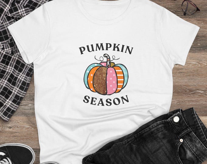 Women's Pumpkin Season Tee, Fall Fashion Shirt, Halloween Top, Casual Outfit, Seasonal Apparel