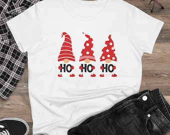 Funny Christmas Gnome Tee - Women's Holiday Cotton Shirt