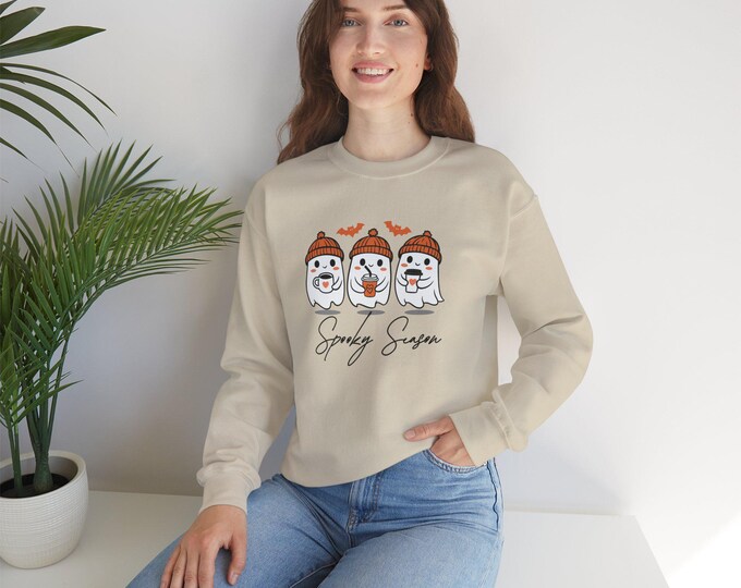 Cozy Halloween Sweatshirt: Dog Characters, Spooky Season Crewneck