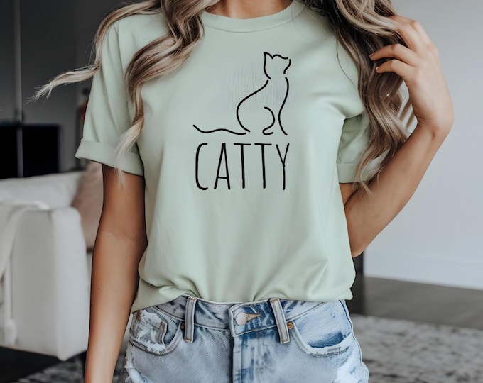 Catty Women's Tee, Cat Lover Graphic Shirt