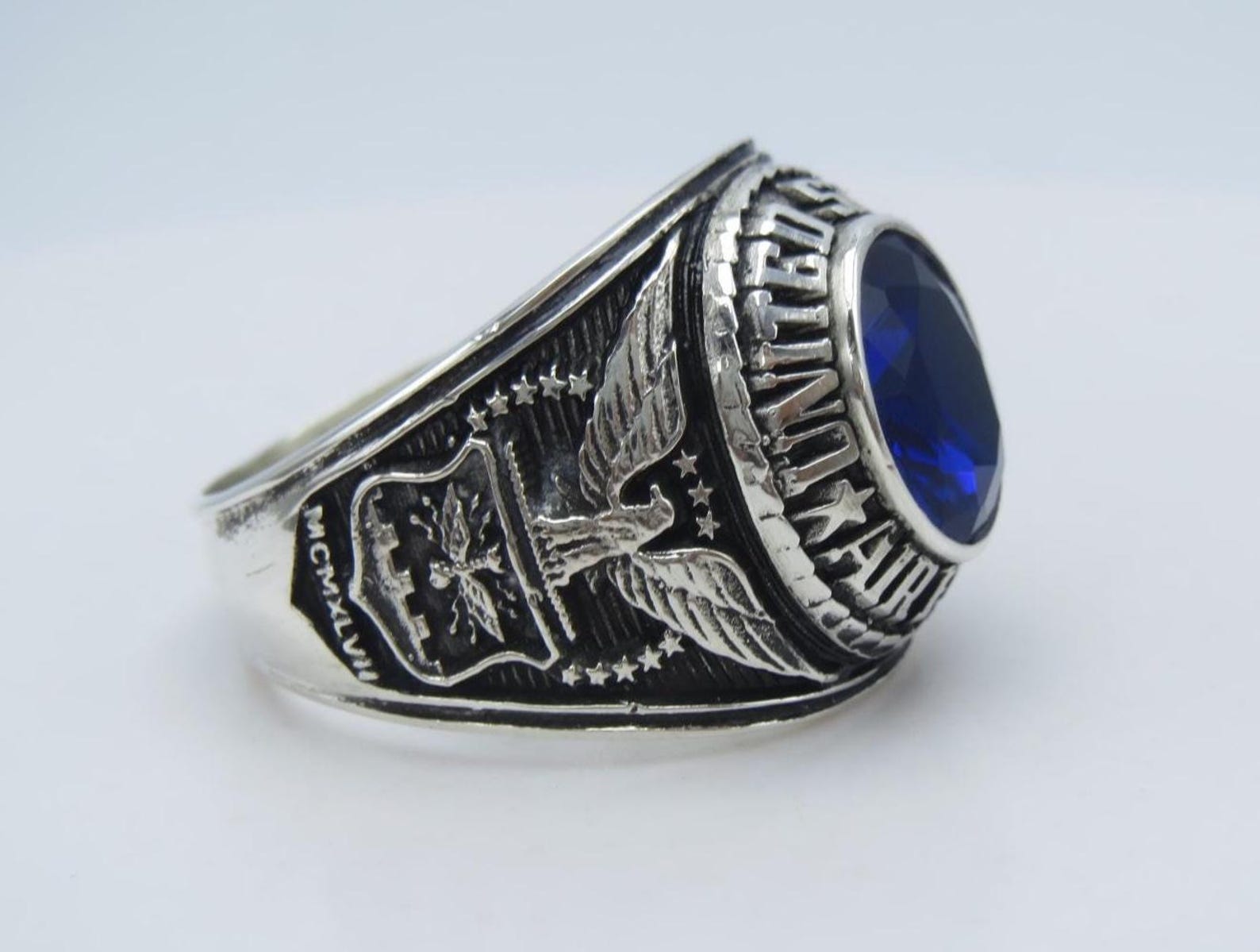 Ladies Usaf Rings Handcrafted Sterling Silver USAF Ring - Personalized Air Force Jewelry ...