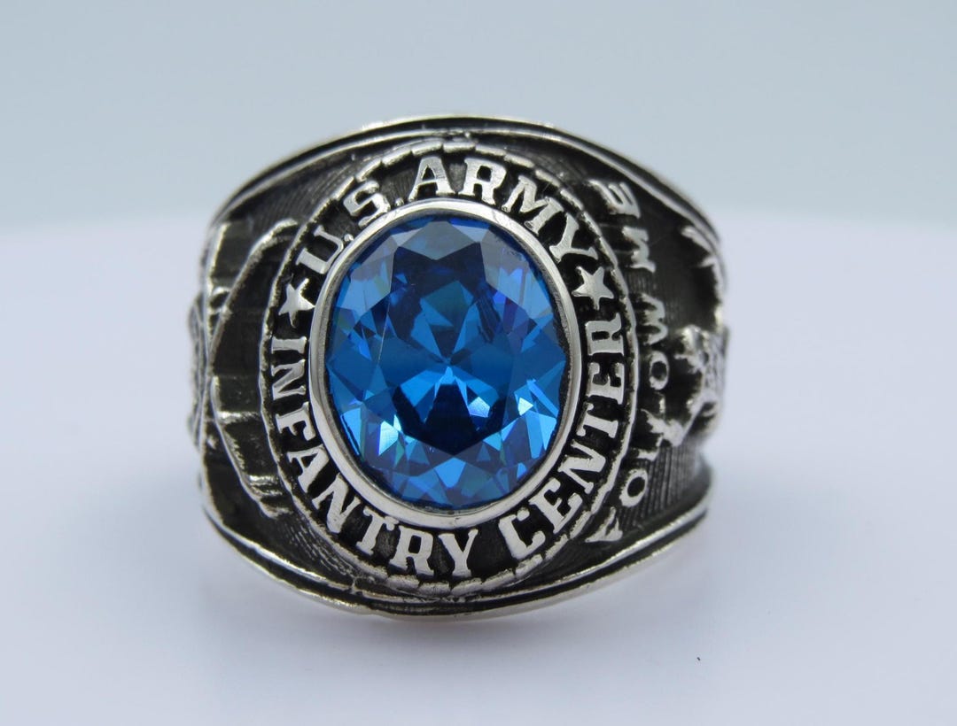 Handcrafted Sterling Silver US Army Ring: Personalized Military Jewelry ...