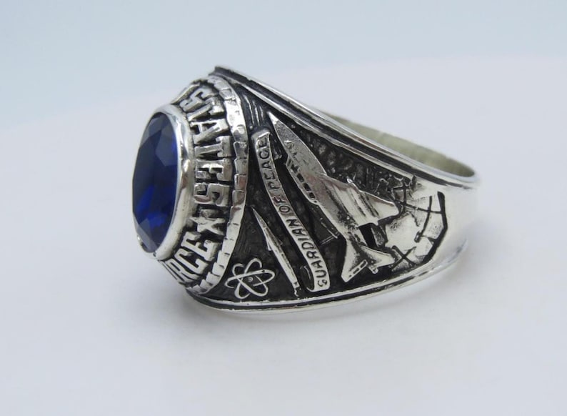 Ladies Usaf Rings Handcrafted Sterling Silver USAF Ring - Personalized Air Force Jewelry ...