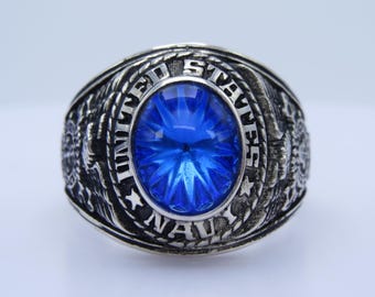 Vintage WWII Usa Us Navy MILITARY Sterling Silver Ring - Etsy