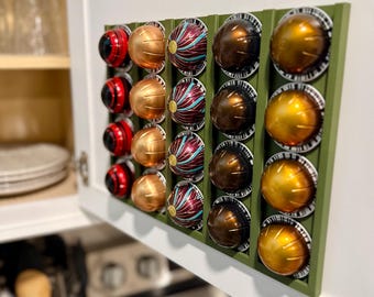 Modern Nespresso Vertuo Pod Holder, Under Cabinet, Wall Mount, Multiple Sizes
