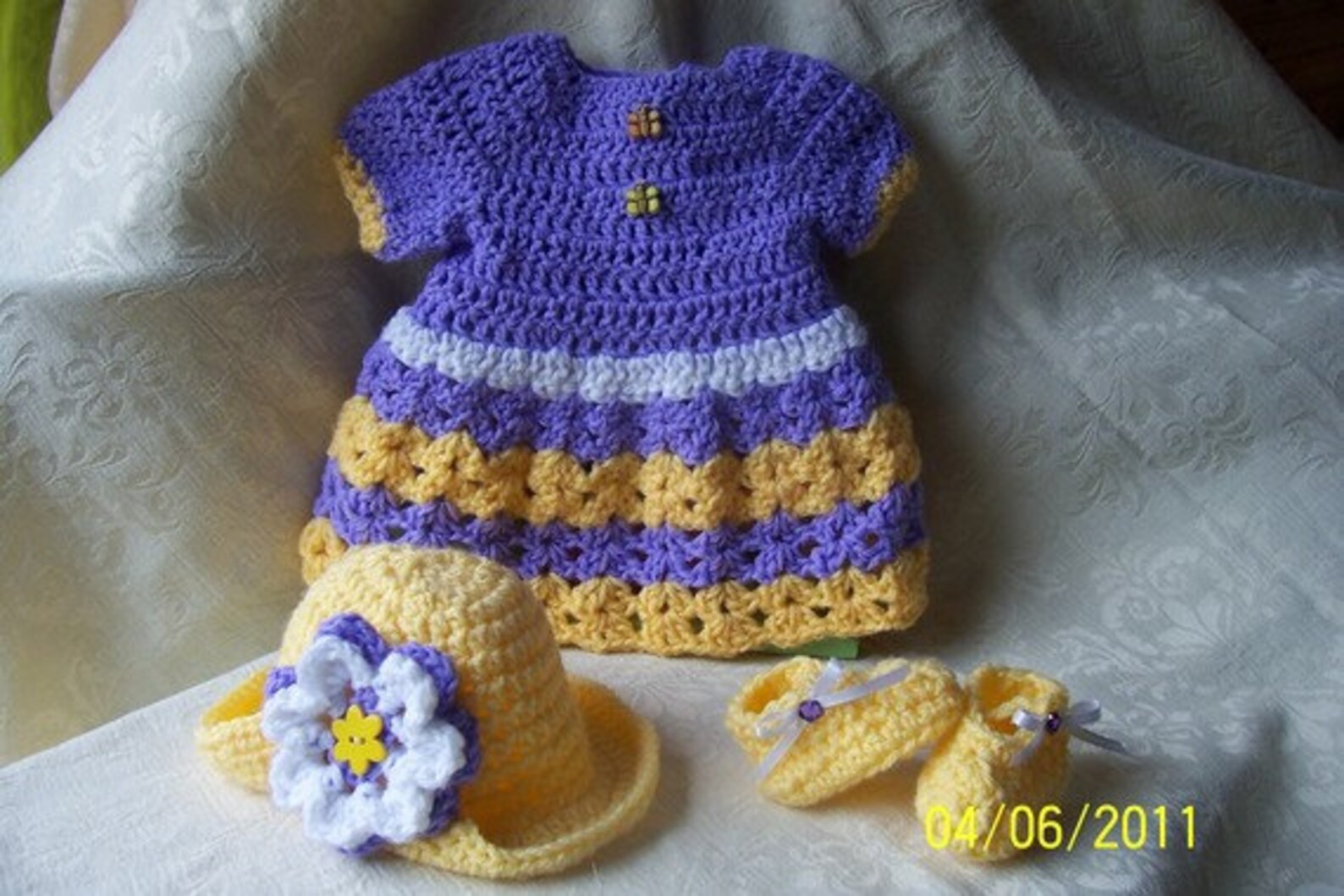 Crocheted Baby Easter Spring or Summer Dress Set Etsy