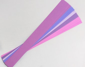 Paper Strips for Arts & Crafts.  Purple and Plum Mix (5 shades of purple colored paper). Size is  1"x 11" . 50 Strips