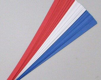 Lucky Stars Paper Strips: Red, White and Blue.  (50 or 100 strips)