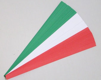 Lucky Stars Paper Strips: Green, White and Red (100 strips)
