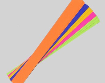 Paper Strips for Arts and Crafts. Neon Mix.  Size is  1"x 11" .  Quantity is 50 Strips