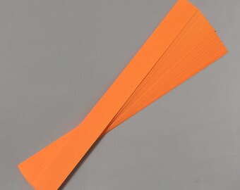 Paper Strips for Arts and Crafts such as Paper Chains, Stars, Weaving Projects. Color Bright Orange. Size  1"x 11" . Quantity 50 Strips