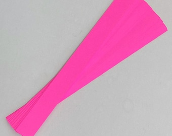 Paper Strips for Arts and Crafts. Hot Pink (Fuchsia) in Color. Size is 1"x 11".  Quantity is 50 Strips