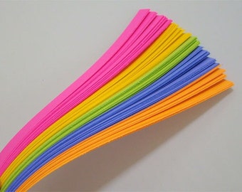 Lucky Stars Paper Strips: Neon Mix.  (50 or 100 strips)