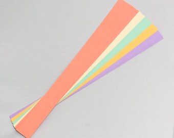 Paper Strips for Arts & Crafts.  Soft Delight Mix (light green, buff, salmon, goldenrod, lavender). Size is  1"x 11" . 50 Strips
