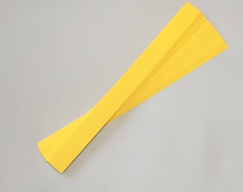 Paper Strips for Arts and Crafts.  Yellow in Color.  Size is  1"x 11" .  Quantity is 50 Strips