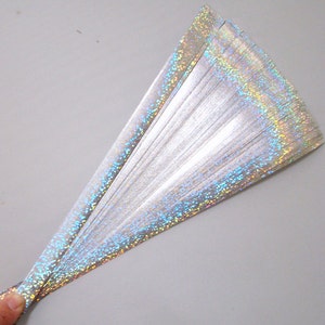 Lucky Stars Paper Strips: Holographic Sparkle Silver. (100 strips)