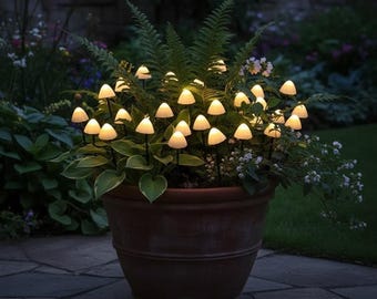 Solar Mushroom Garden Lights, Waterproof Warm White LED Lawn Decor