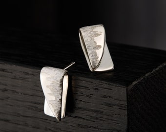 Abstract Bar Earrings, handmade, sterling silver