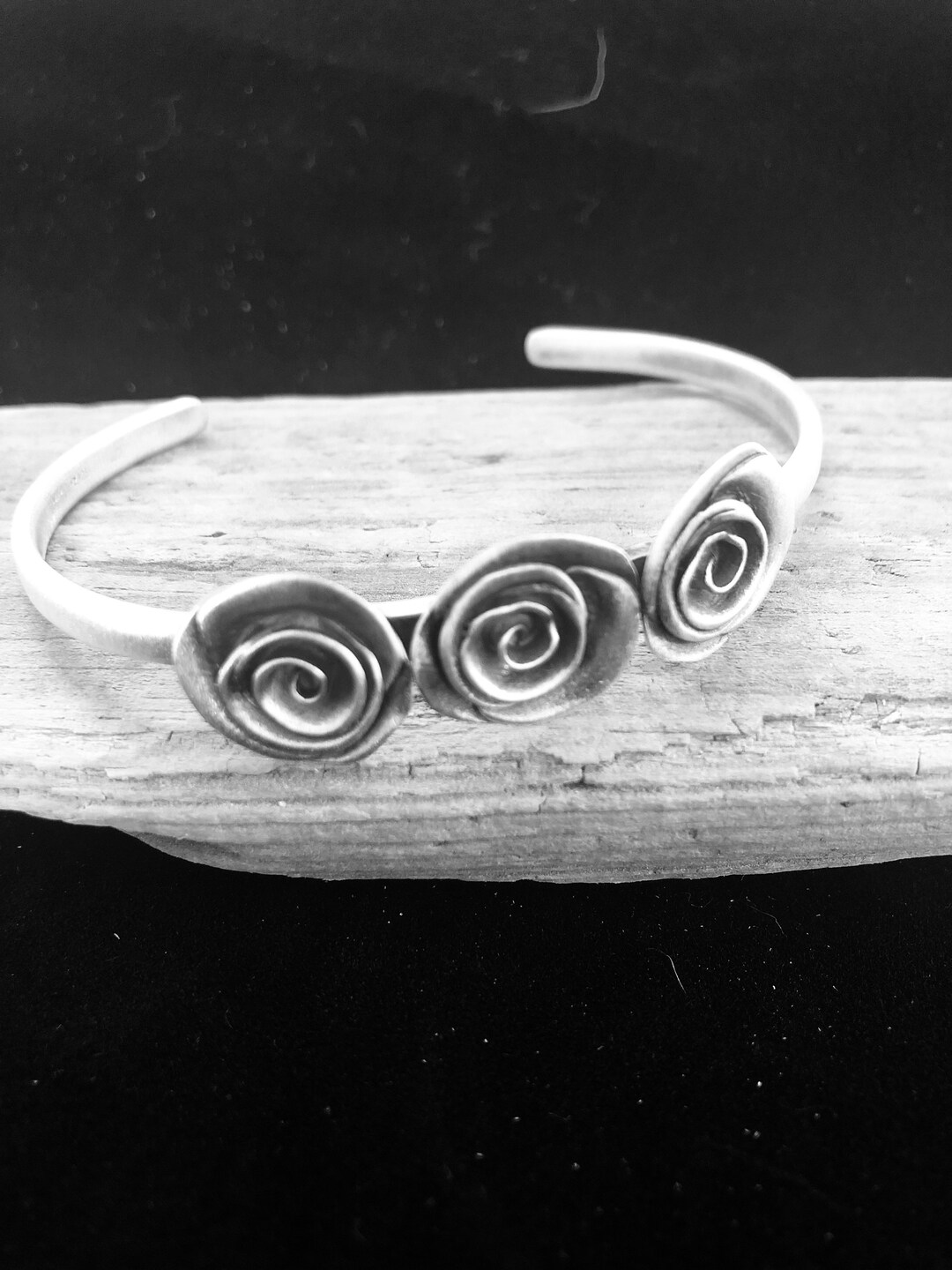3 Rose Cuffbracelet Handmade Sterling Silver Etsy