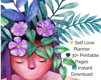 Self Love Planner | Printable PDF Journal, Daily & Weekly Reflection, Mindfulness, Gratitude and Self-Care Worksheets