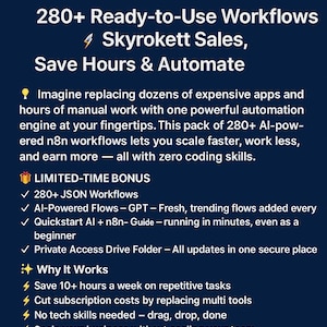 Ultimate AI Automation Pack for n8n – 280 Workflows| Boost Sales, Save Time & Automate Everything