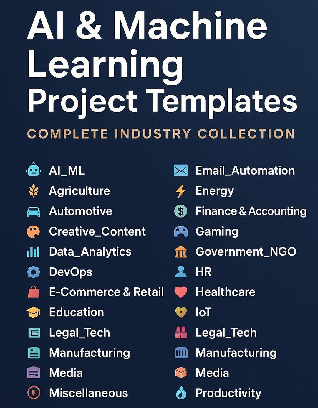 AI & Machine Learning Project Templates | Industry Collection (digital ...