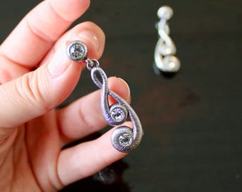 Brighton Sterling Lace Silver Crystal Earrings