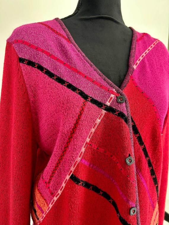 Asymmetrical Patchwork Cardigan - image 1