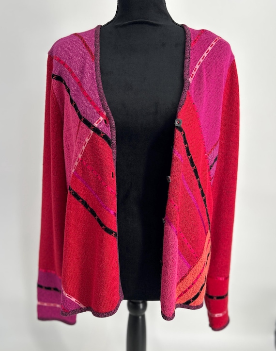 Asymmetrical Patchwork Cardigan - image 3