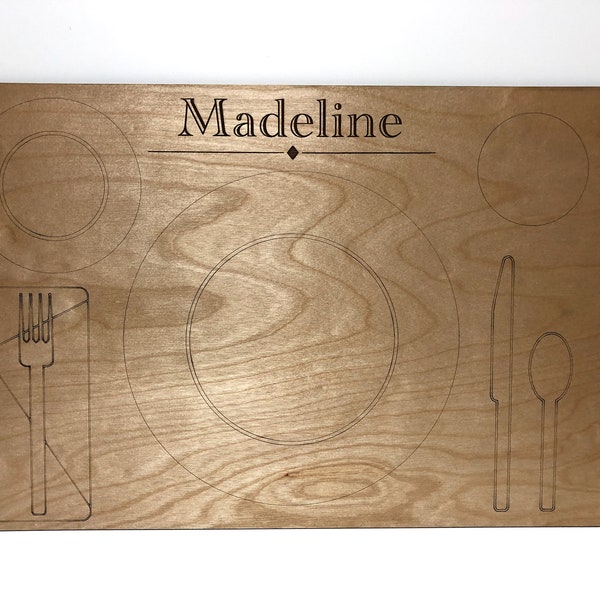 Laser-Engraved Wood Personalized Placemat