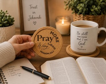 Cork Drink Coasters | Inspirational ,Spiritual, Scriptural JW Home Gift | Thickness Options Available